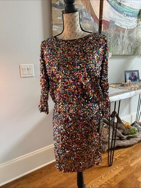 Multi-Color Sequin Cocktail Dress - Women's